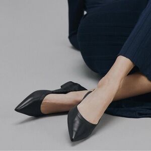 Margaux The Roma Dark Brown/Black Leather Ballet Flat Shoes Pointy Size 38.5 M